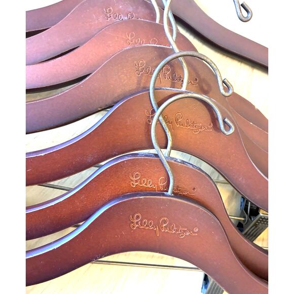 7 Lilly Pulitzer Clothes Hangers brown clip pants shorts dress skirt RARE lot 7 - Picture 3 of 10